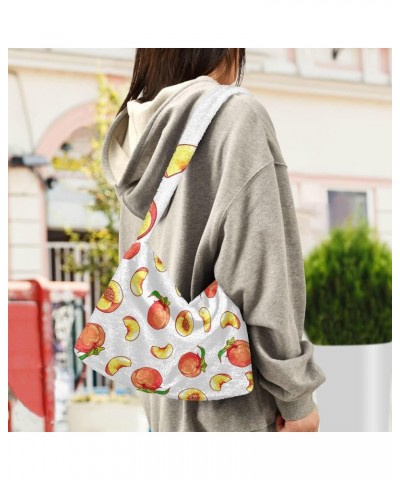 Cranes Women Handbags Shoulder Bag, Shoulder Bag for Women, Autumn Handbags Peaches Fruit $10.99 Shoulder Bags