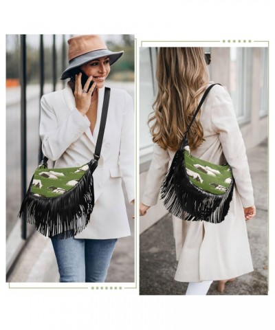 Medium Purses for Women Crossbody Tassel Detail Crossbody Bags for Women Trendy Medium Women Shoulder Bag Herd Of Cows Seamle...