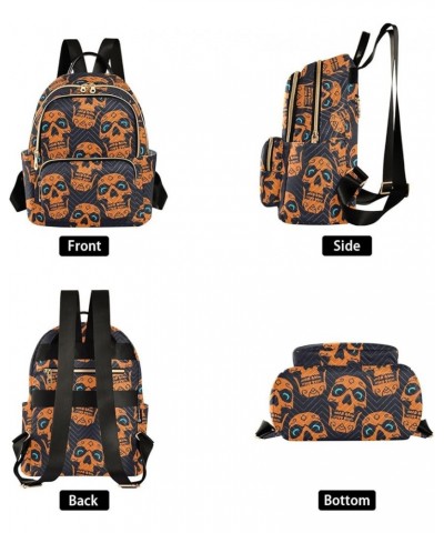 Halloween Spooky Print Women's Backpack Wallet Casual Small Backpack Fashion Women's Travel Bag School Backpack Color008 Medi...