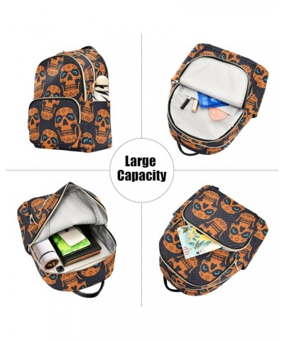 Halloween Spooky Print Women's Backpack Wallet Casual Small Backpack Fashion Women's Travel Bag School Backpack Color008 Medi...