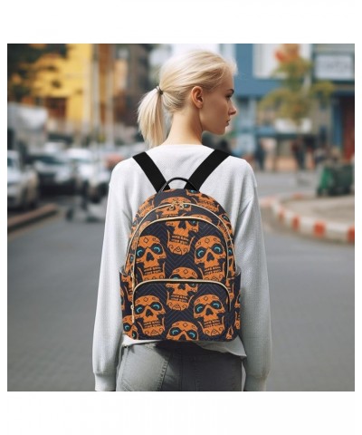 Halloween Spooky Print Women's Backpack Wallet Casual Small Backpack Fashion Women's Travel Bag School Backpack Color008 Medi...