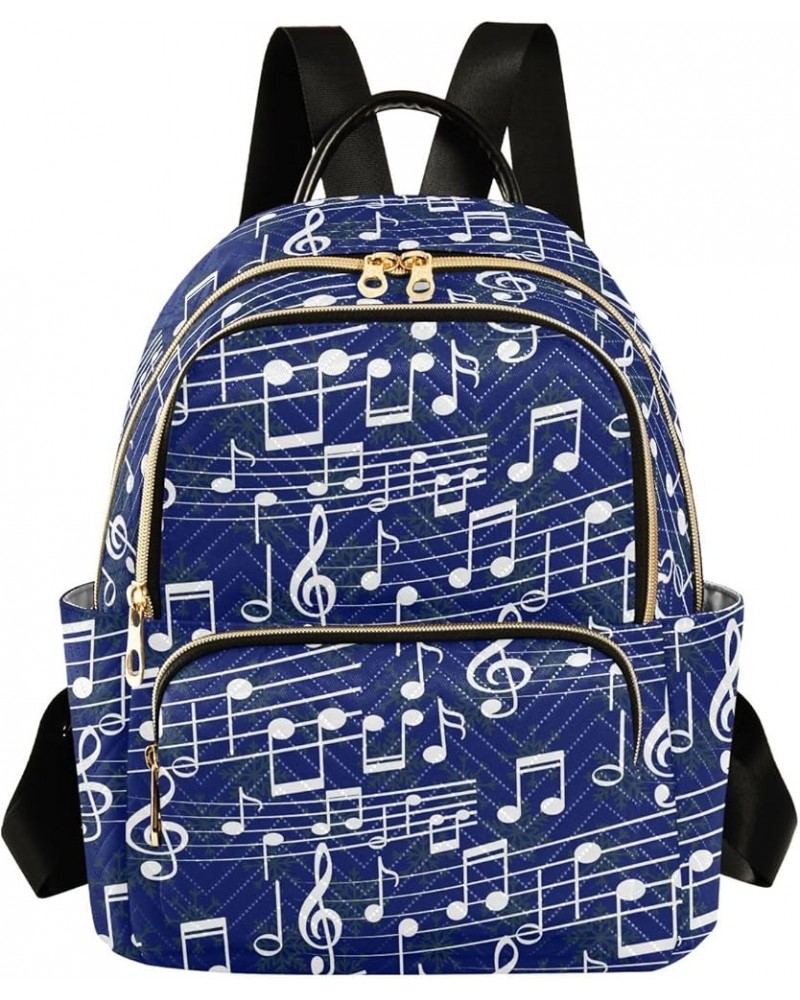 Mini Backpack Purse for Women Lightweight Girls Small Size Blue Snowflakes Music Note School Teens College Traveling Medium $...