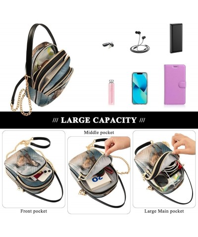 Crossbody Bags For Women Crossbody Bag Leather Chain Strap Multi Zipper Pockets Phone Purses Handbag Shoulder Bag Color 15 $1...