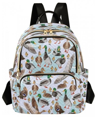 Color Mallard Ducks Women Backpack Purse Ladies Fashion Shoulder Bag Daypack Travel Bag 10L Medium $17.50 Backpacks