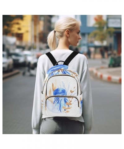 Mini Backpack Purse for Women Lightweight Girls Small Size Ocean Life Blue Watercolor School Teens College Traveling Small $1...