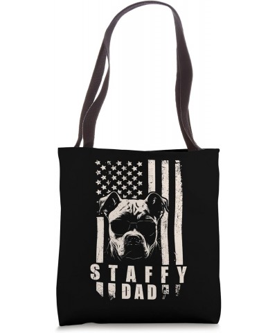 Staffy Dog Dad American Flag Gifts for Best Father Men Xmas Tote Bag $13.72 Totes