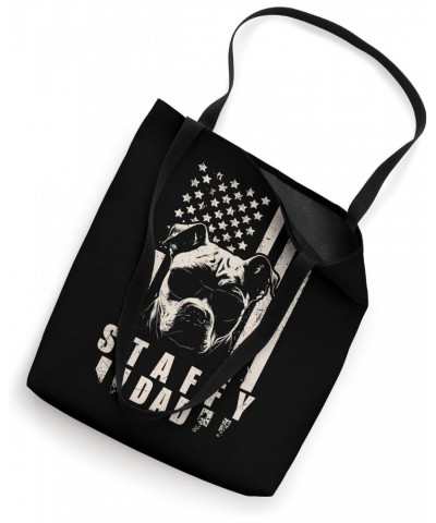 Staffy Dog Dad American Flag Gifts for Best Father Men Xmas Tote Bag $13.72 Totes