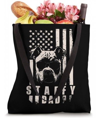 Staffy Dog Dad American Flag Gifts for Best Father Men Xmas Tote Bag $13.72 Totes