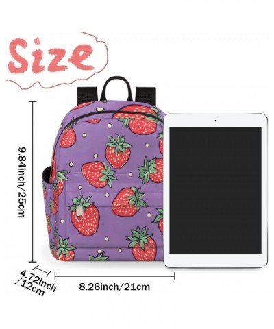 Strawberry Polka Dot Small Backpack for Women Ladies Mini Backpack Travel Casual Backpack Purse Satchel Daypack $19.56 Backpacks