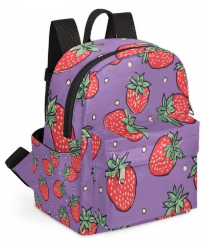 Strawberry Polka Dot Small Backpack for Women Ladies Mini Backpack Travel Casual Backpack Purse Satchel Daypack $19.56 Backpacks