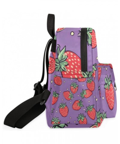 Strawberry Polka Dot Small Backpack for Women Ladies Mini Backpack Travel Casual Backpack Purse Satchel Daypack $19.56 Backpacks