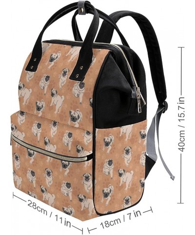 Cute-pug-white Travel Backpack Mommy Bag for Women, Casual Daypack Backpack, Handbag Black Cute-pug $25.44 Backpacks