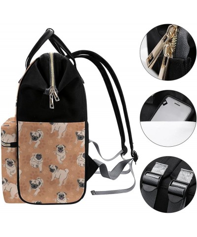 Cute-pug-white Travel Backpack Mommy Bag for Women, Casual Daypack Backpack, Handbag Black Cute-pug $25.44 Backpacks