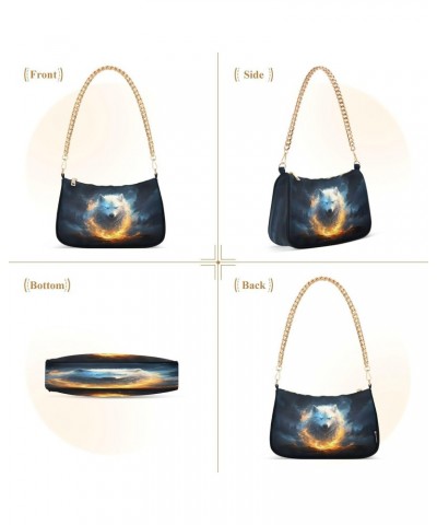 Shoulder Bags for Women Wolf (76) Hobo Tote Handbag Small Clutch Purse with Zipper Closure $13.33 Shoulder Bags