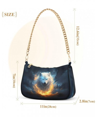 Shoulder Bags for Women Wolf (76) Hobo Tote Handbag Small Clutch Purse with Zipper Closure $13.33 Shoulder Bags