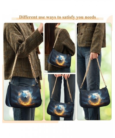 Shoulder Bags for Women Wolf (76) Hobo Tote Handbag Small Clutch Purse with Zipper Closure $13.33 Shoulder Bags