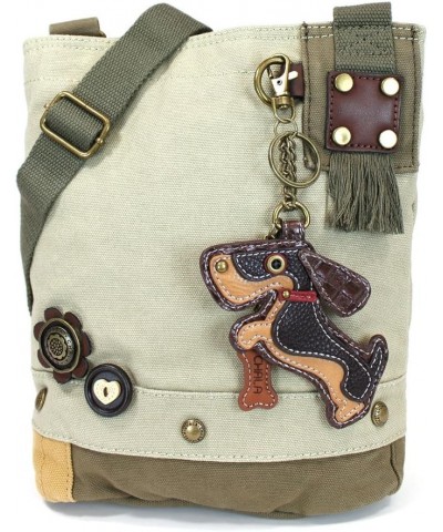 Patch Crossbody Bag Weiner Dog Dachshund Multi-color (Sand) $29.50 Crossbody Bags