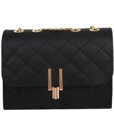 New small squared diamond lattice bag chain hand bag Black $16.52 Satchels