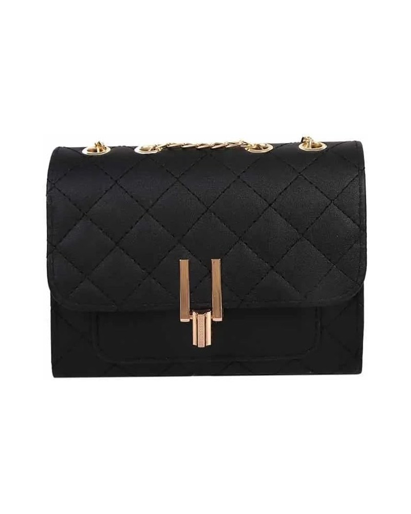 New small squared diamond lattice bag chain hand bag Black $16.52 Satchels