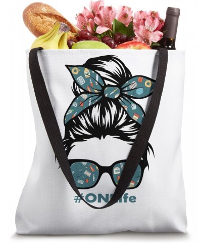 ONLife Messy Bun Orthopedic Nurse Life Healthcare Life Tote Bag $11.55 Totes