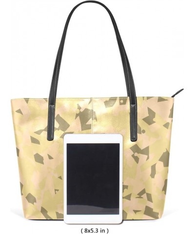 Soft Leather Tote Shoulder Bag Knit Love Large Capacity Shopping Bag with Strong Handles Handbag Desert Camouflage Pattern $1...