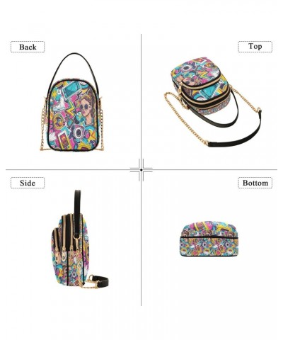 Graffiti Camera Crossbody Handbags for Women Casual Leather Shoulder Phone Purse $13.77 Crossbody Bags