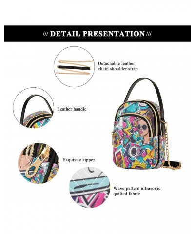 Graffiti Camera Crossbody Handbags for Women Casual Leather Shoulder Phone Purse $13.77 Crossbody Bags