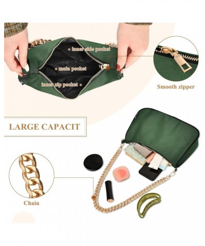 Halloween Cats Pumpkin Going out Purse for Women Trendy Chain Shoulder Bag Small with Zipper Elegant Dark Emerald Green $13.5...