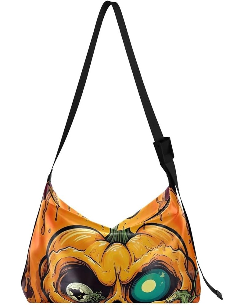 Summer Vibes Palm Trees Crossbody Bags Cross Body Bag for Woman Leather Shoulder Bag PU Leather Halloween Pumpkin With Eyebal...