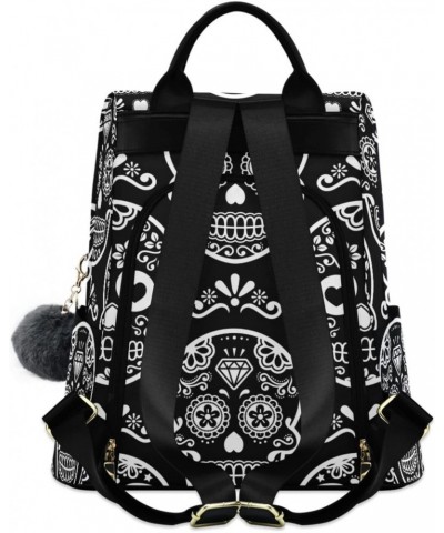 Women Fashion Backpack - Black Sugar Skull, Anti Theft Casual Daypack Shoulder Bag Purse for Travel Work 15 inches $18.04 Bac...