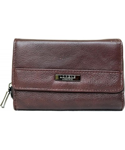 Ladies/Womens Matinee Style Leather Wallet with Multiple Compartments - Black Plum $12.74 Wallets