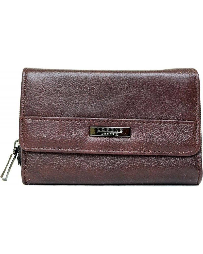 Ladies/Womens Matinee Style Leather Wallet with Multiple Compartments - Black Plum $12.74 Wallets