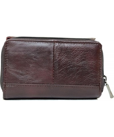 Ladies/Womens Matinee Style Leather Wallet with Multiple Compartments - Black Plum $12.74 Wallets