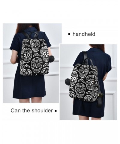 Women Fashion Backpack - Black Sugar Skull, Anti Theft Casual Daypack Shoulder Bag Purse for Travel Work 15 inches $18.04 Bac...