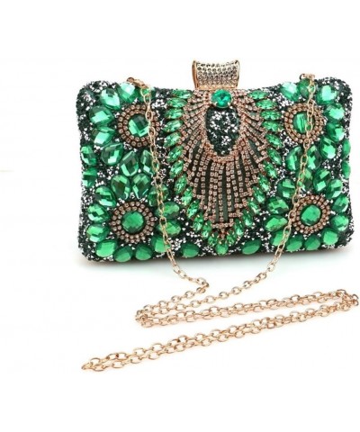 Crystal Rhinestone Clutch Purse Glitter Diamond Handbag Elegant Evening Shoulder Bags for Wedding Party Prom Green $17.27 Eve...