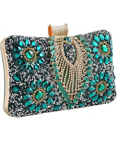 Crystal Rhinestone Clutch Purse Glitter Diamond Handbag Elegant Evening Shoulder Bags for Wedding Party Prom Green $17.27 Eve...