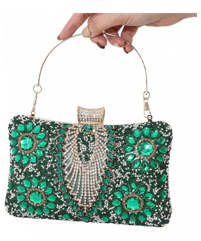 Crystal Rhinestone Clutch Purse Glitter Diamond Handbag Elegant Evening Shoulder Bags for Wedding Party Prom Green $17.27 Eve...