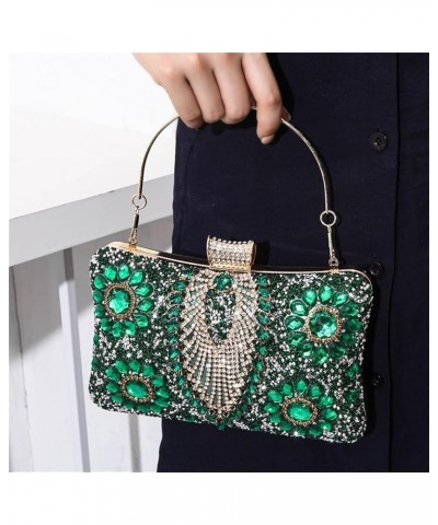 Crystal Rhinestone Clutch Purse Glitter Diamond Handbag Elegant Evening Shoulder Bags for Wedding Party Prom Green $17.27 Eve...