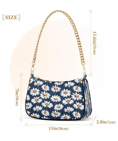 Daisy Flower Ladybirds Shoulder Bag for Women Shoulder Handbags with Zipper Closure Mini Shoulder Purse Crossbody Bags for Wo...