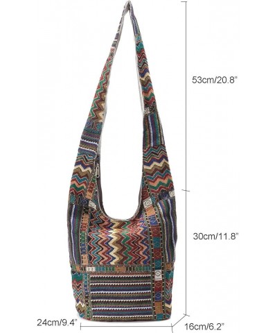 Women's Striped Hobo Shoulder Bag Crossbody Tote Bags Multicolored One-Size Multicolored $24.85 Totes