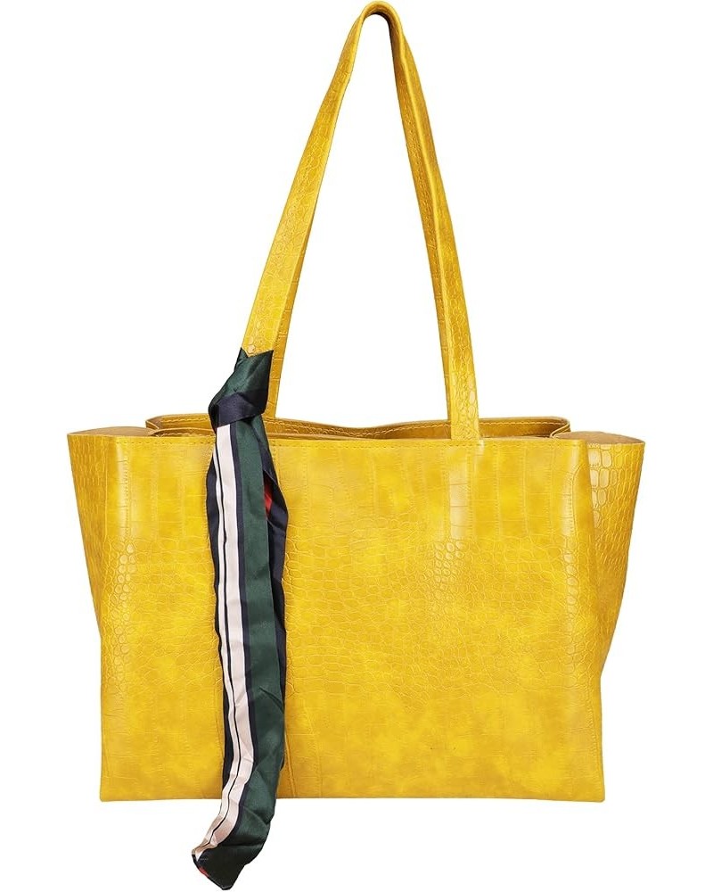 Women's Bag/Shoulder Bag/Tote Bag/Croc Pattern/Ice Bag Mustard $19.04 Totes