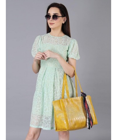 Women's Bag/Shoulder Bag/Tote Bag/Croc Pattern/Ice Bag Mustard $19.04 Totes