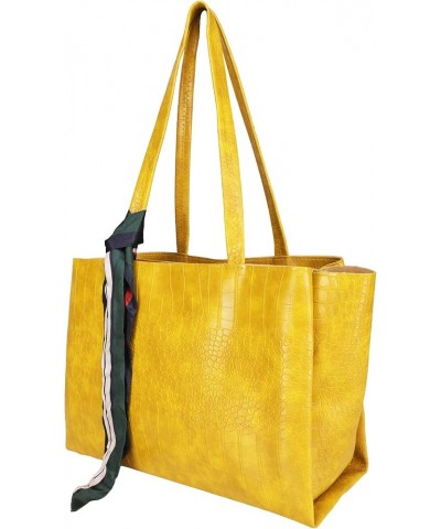 Women's Bag/Shoulder Bag/Tote Bag/Croc Pattern/Ice Bag Mustard $19.04 Totes