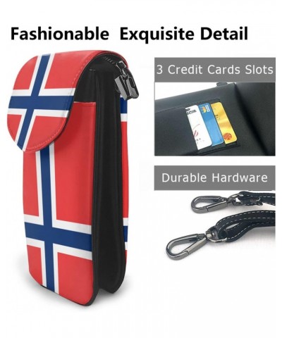 Norway Flag Small Crossbody Bag Cell Phone Pouch For Women Wallet Bag Coin Purse $16.73 Crossbody Bags