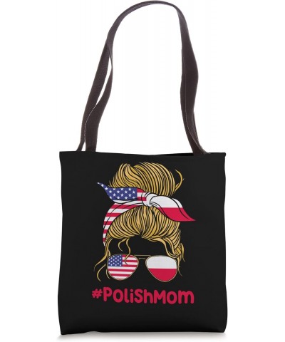 Polish Mom Messy Bun USA Poland Mothers Day Polska Matka Tote Bag $12.18 Totes