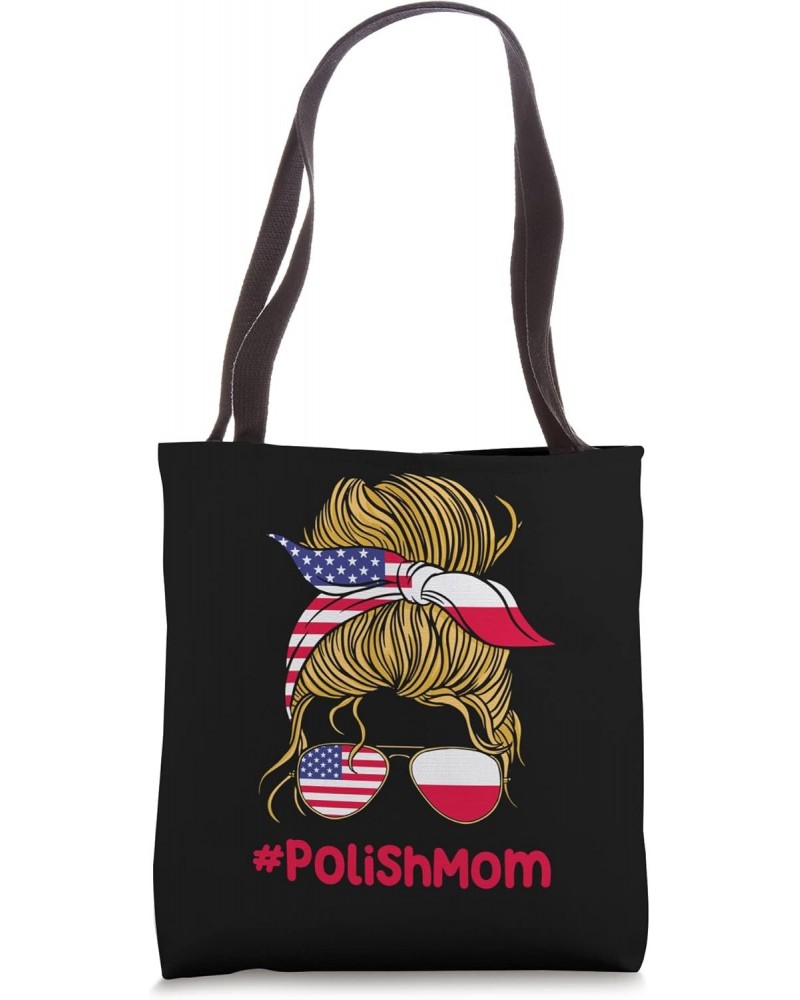 Polish Mom Messy Bun USA Poland Mothers Day Polska Matka Tote Bag $12.18 Totes