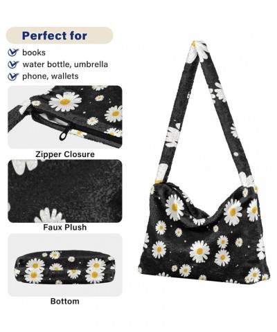 Daisy Furry Tote Bag for Women Crossbody Bag Tote Handbags Cute Purses with Zipper for Fall $11.33 Totes