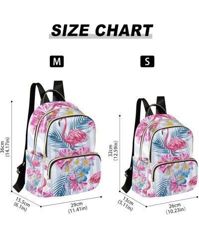 Women Backpack Flamingo Hibiscus Blue Leaves Anti-Theft Travel Backpack with Luggage Belt Lightweight Handbag Lady Purse Room...