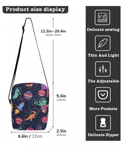 Crossbody Phone Bag Dinosaur in Space Planet Small Messenger Shoulder Bag Cash Handbag Wallet Purse(238br7b) $12.97 Crossbody...