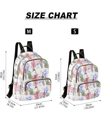 Eiffel Tower Big Ben Famous Landmarks Of Europe Women Backpack Purse Shoulder Bag Color Medium $15.18 Backpacks